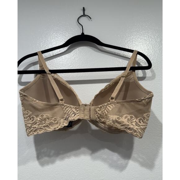 Natori Size 38D Feathers Contour Plunge Bra Style# 730023 Cafe Underwire Beige - Picture 2 of 7